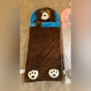 Brown and Blue Puppy Sleeping Bag